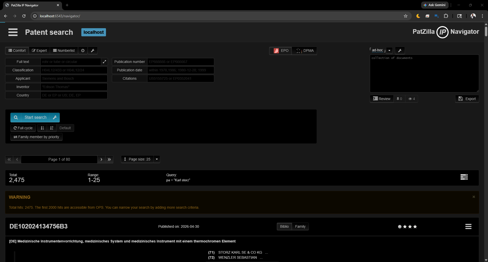 PatZilla Search Interface
